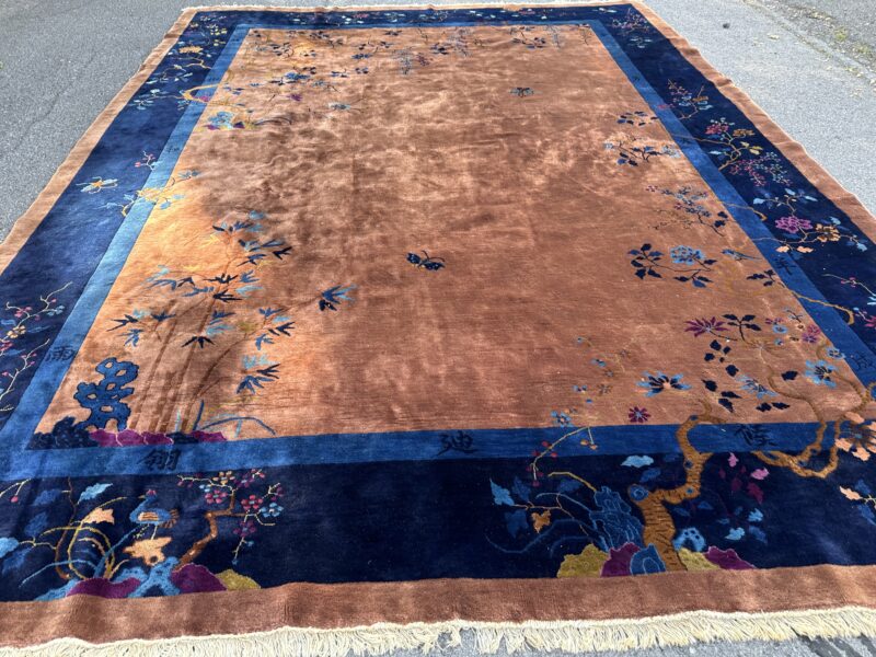 Large Antique Art Deco Rug, Copper and Violet - RR5163 - Image 6