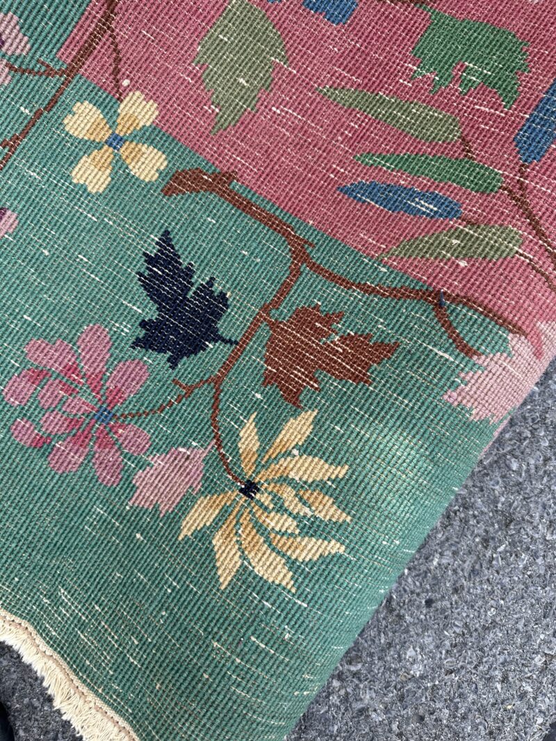 Superb Antique Deco Chinese Rug, Dark Fuschia and Fern Green - RR4671 - Image 14