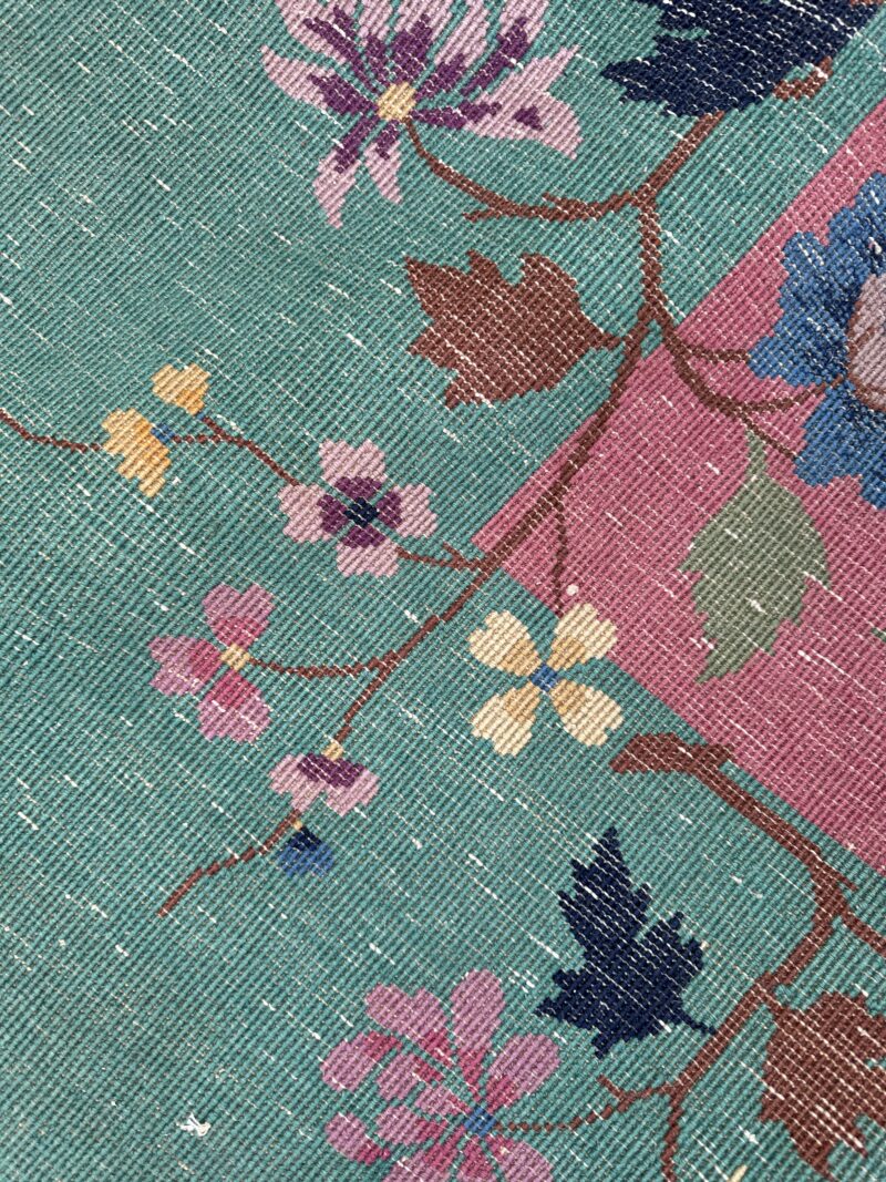 Superb Antique Deco Chinese Rug, Dark Fuschia and Fern Green - RR4671 - Image 8