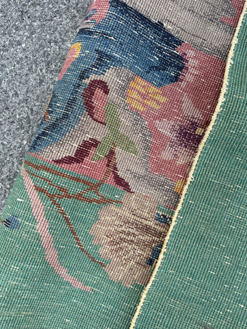 Superb Antique Deco Chinese Rug, Dark Fuschia and Fern Green - RR4671 - Image 7