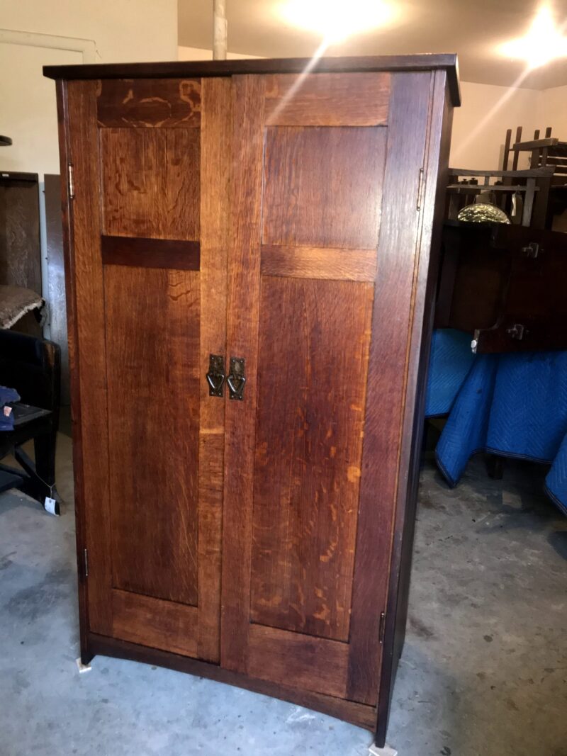 Antique Gustav Stickley Two-Door Wardrobe - Image 10