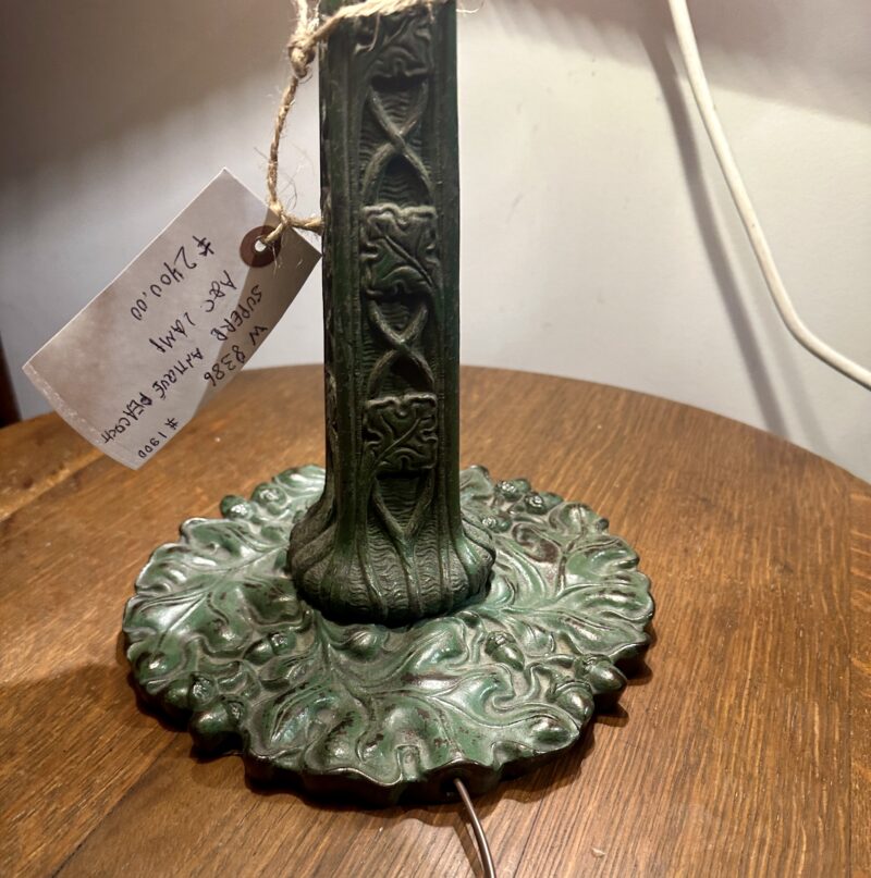 SUPERB Antique Peacock Arts & Crafts Lamp by B&H - Stickley era - Image 6