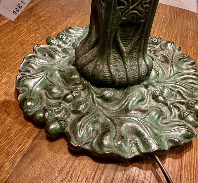 SUPERB Antique Peacock Arts & Crafts Lamp by B&H - Stickley era - Image 9