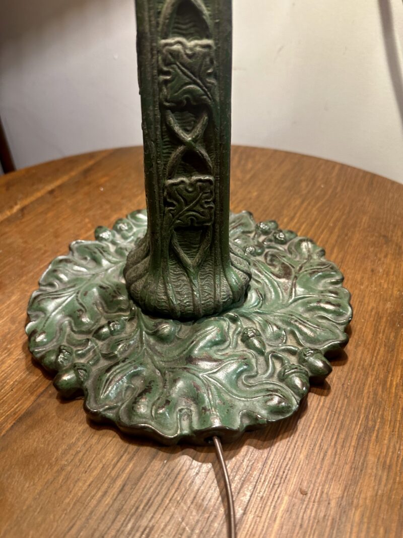 SUPERB Antique Peacock Arts & Crafts Lamp by B&H - Stickley era - Image 15