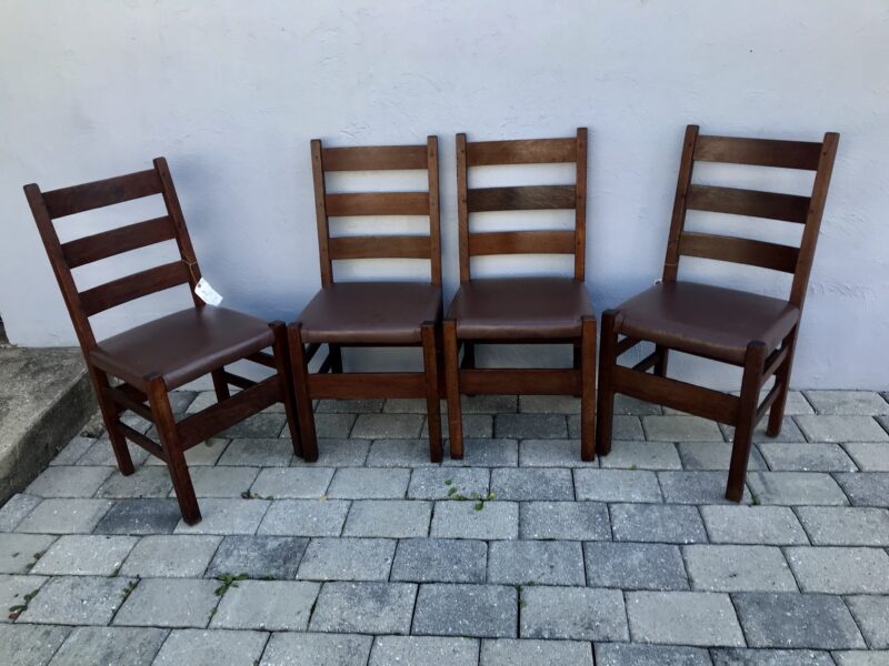 Set of Four (4) Gustav Stickley Dining Chairs - Image 2