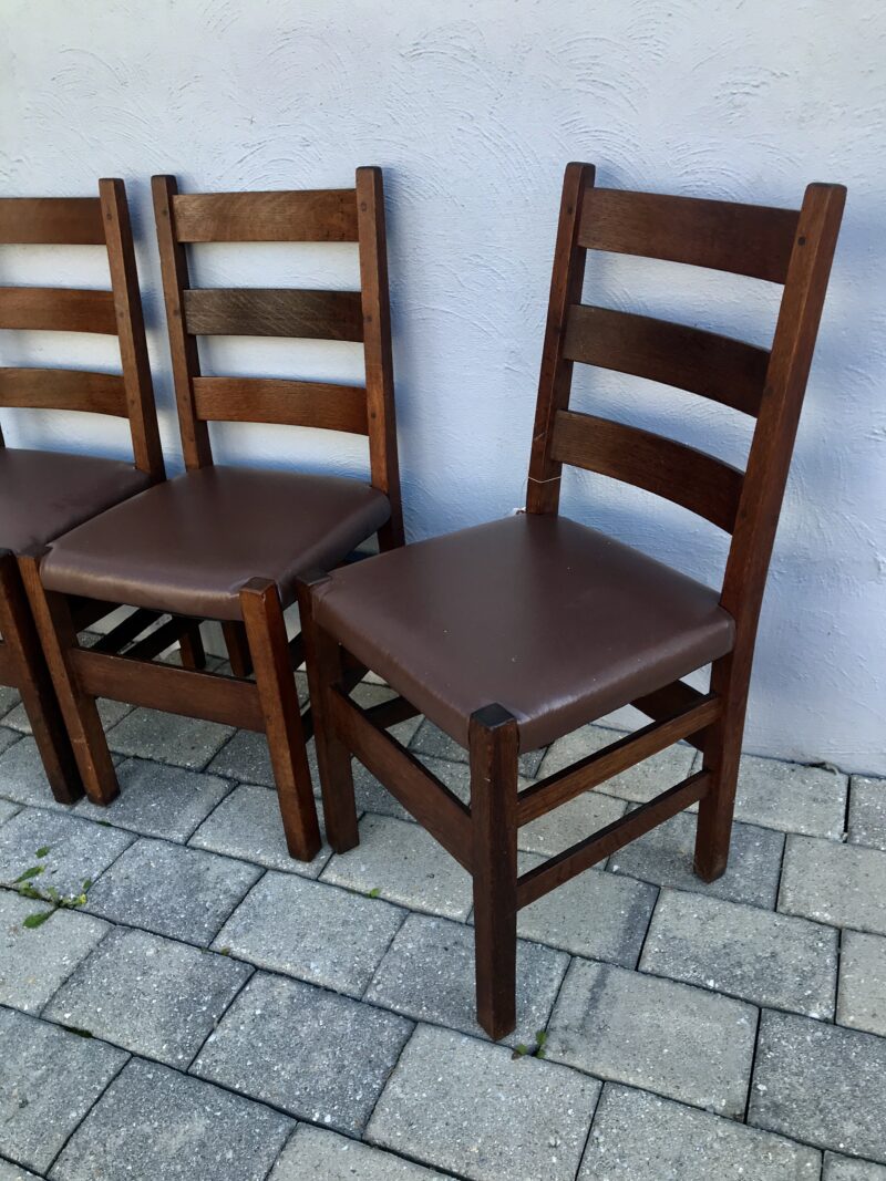 Set of Four (4) Gustav Stickley Dining Chairs - Image 4