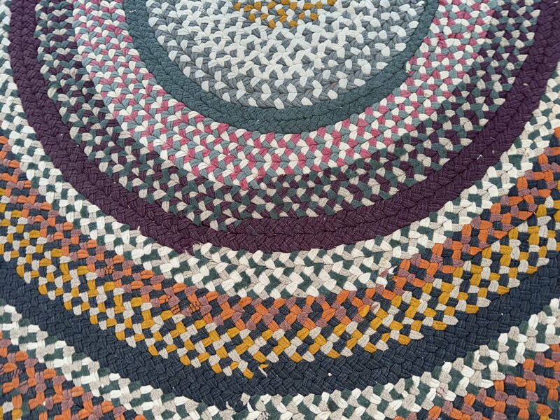 Authentic Antique Braided Rug: Warm Tones RR5143 - Image 2