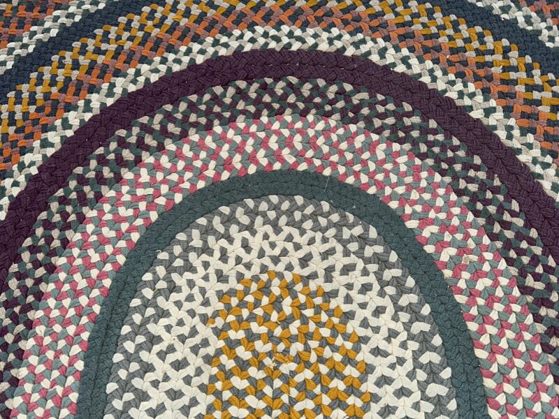 Authentic Antique Braided Rug: Warm Tones RR5143 - Image 4