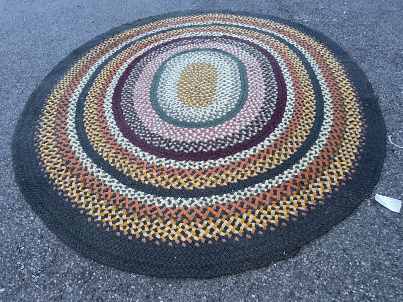 Authentic Antique Braided Rug: Warm Tones RR5143