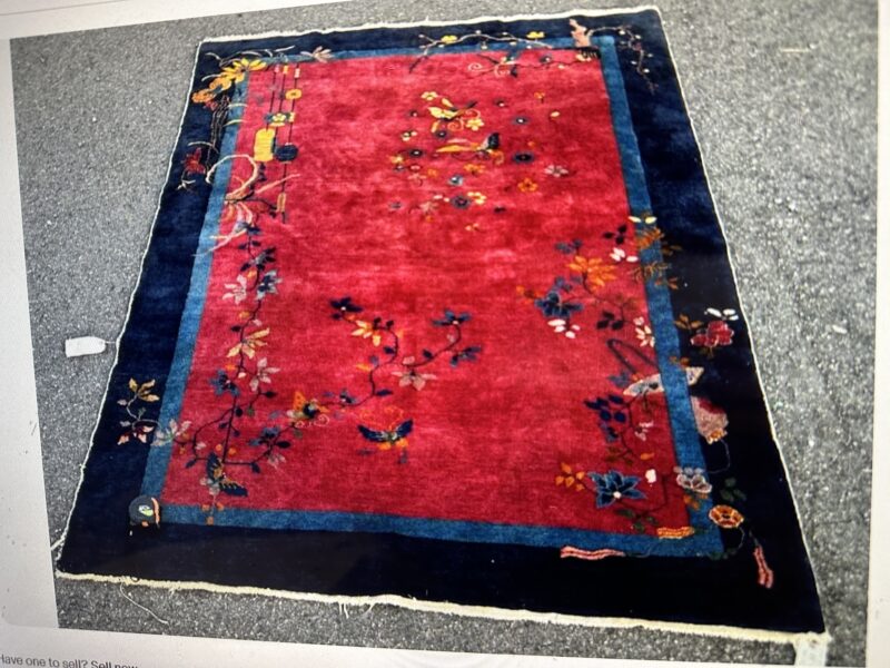 Antique Art Deco Chinese Rug Vibrant Fuschia - RR5000