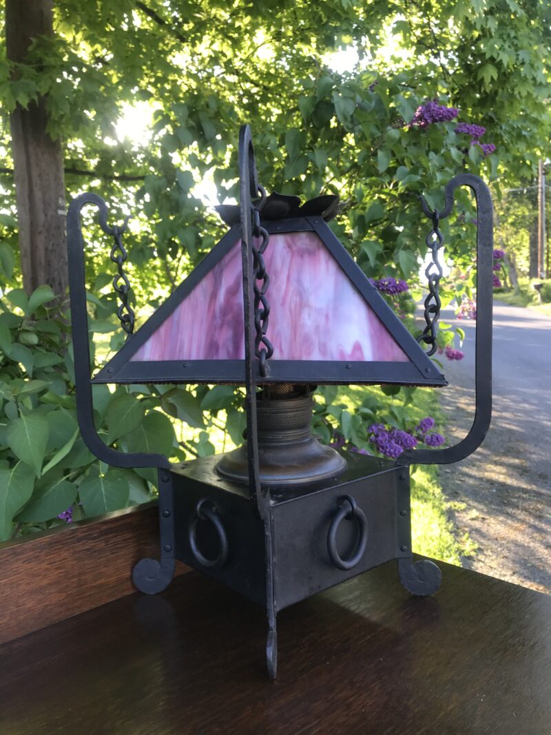 Antique Arts & Crafts Miller oil table lamp - w4014 - Image 14