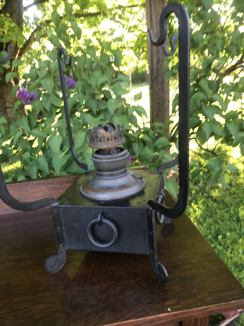 Antique Arts & Crafts Miller oil table lamp - w4014 - Image 5