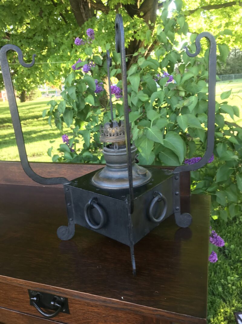 Antique Arts & Crafts Miller oil table lamp - w4014 - Image 3