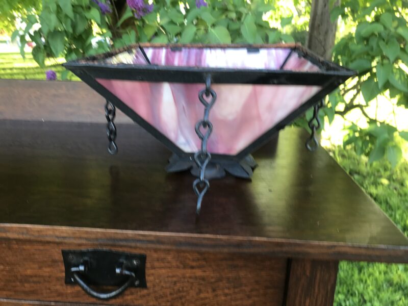 Antique Arts & Crafts Miller oil table lamp - w4014 - Image 6