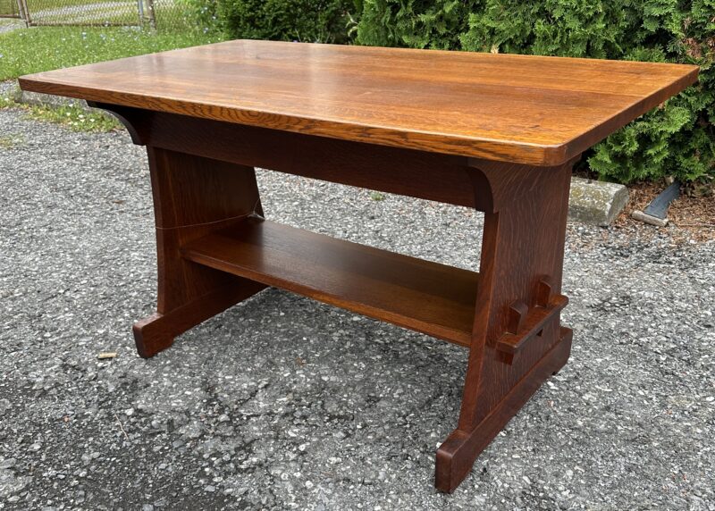 Early STICKLEY BROS. Library Table circa 1902 with shoe feet on bottom - SOLD