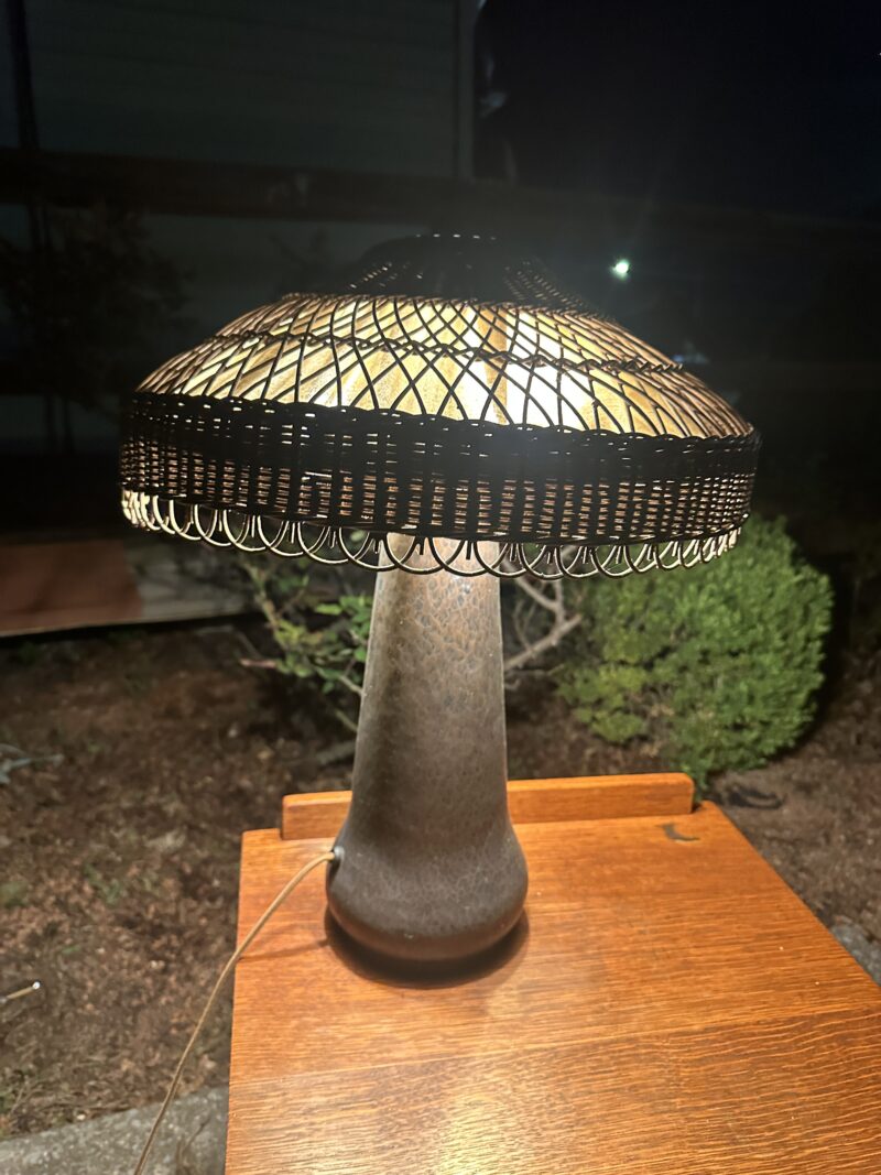 Gustav Stickley Hand-Hammered Copper Base Table Lamp - W7996 - Image 17