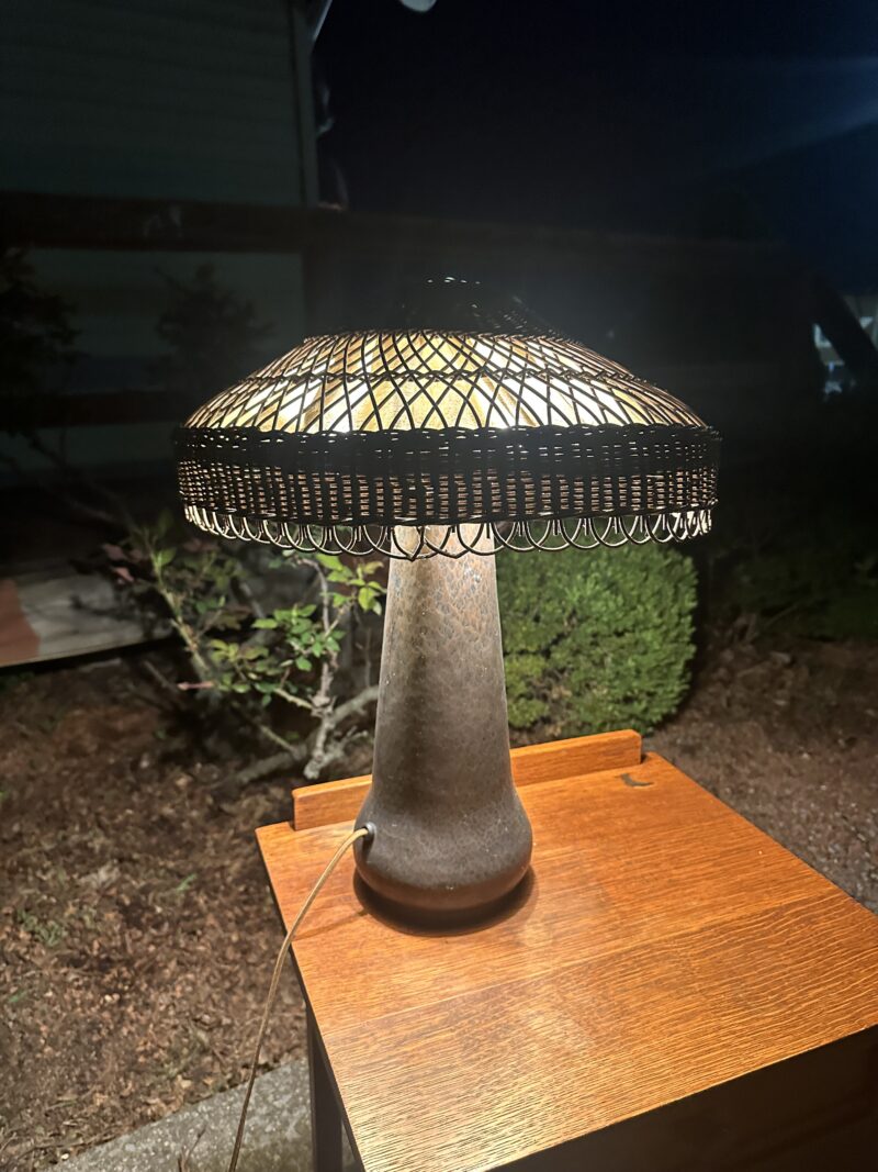 Gustav Stickley Hand-Hammered Copper Base Table Lamp - W7996
