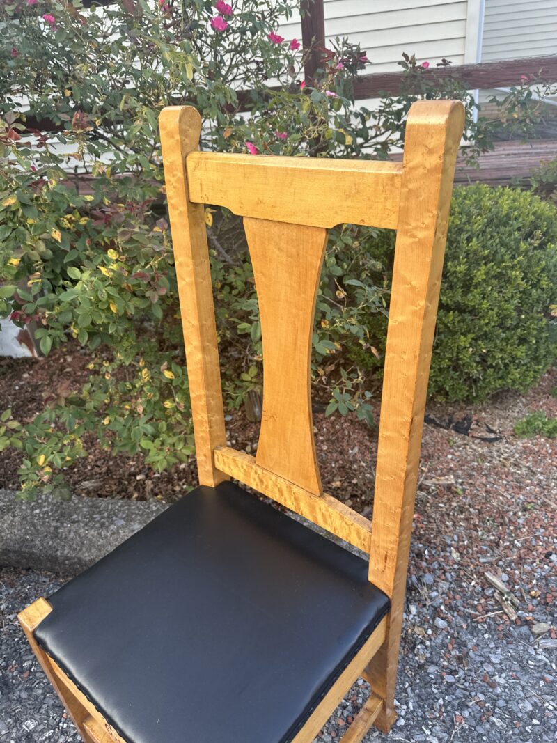 Pair of Roycroft Bird's Eye Maple Chairs - circa early 1900s - SOLD!! - Image 7