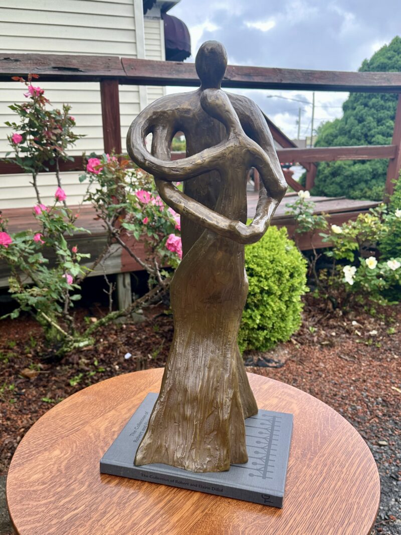 Modernist Bronze Mother & Child Statue