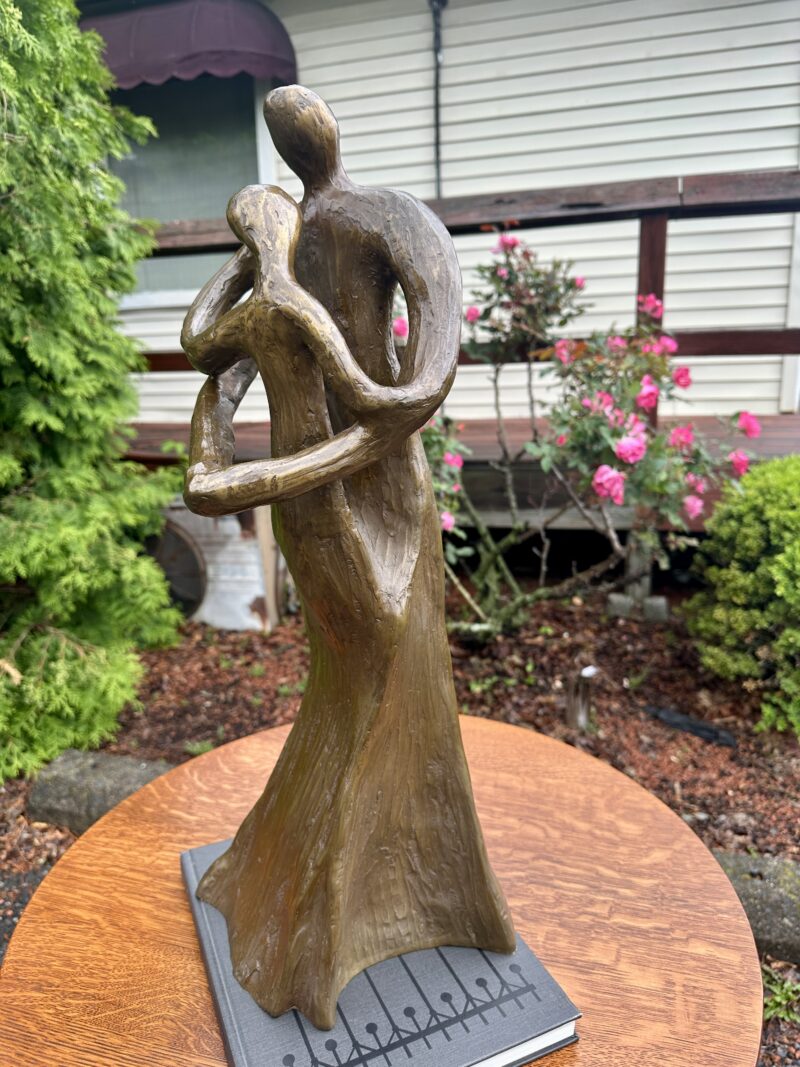 Modernist Bronze Mother & Child Statue - Image 9