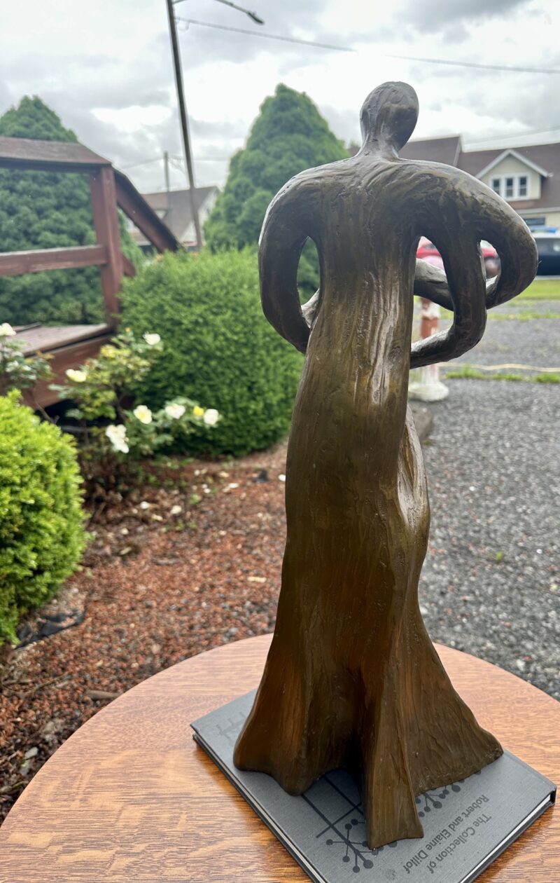 Modernist Bronze Mother & Child Statue - Image 4