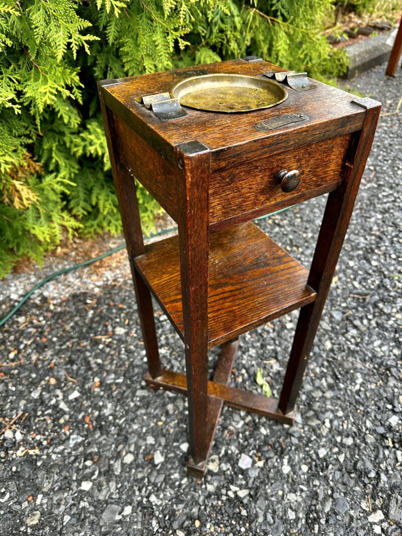 W7764   Antique Arts & Crafts  SMOKING STAND - Image 6