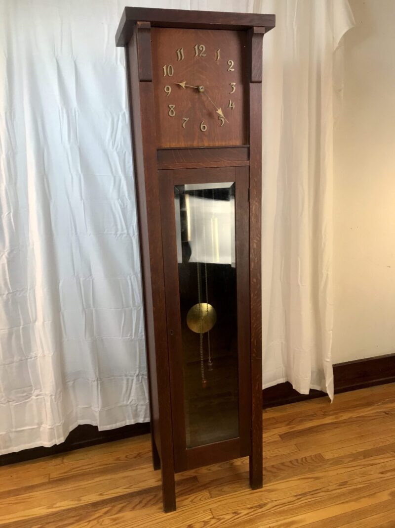 Antique "Colonial"  ARTS and CRAFTS   GRANFATHER CLOCK   W5738 - Image 23
