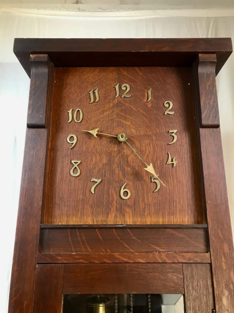 Antique "Colonial"  ARTS and CRAFTS   GRANFATHER CLOCK   W5738 - Image 25