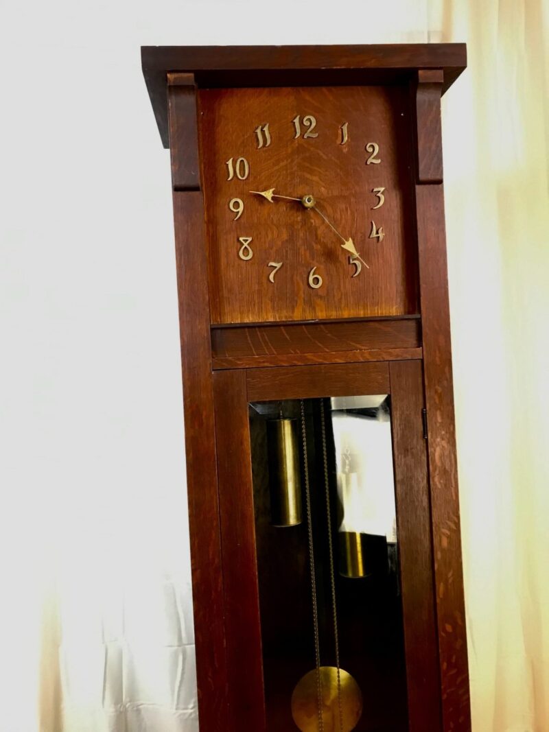 Antique "Colonial"  ARTS and CRAFTS   GRANFATHER CLOCK   W5738 - Image 26
