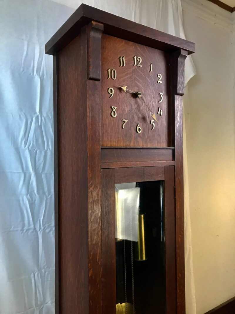 Antique "Colonial"  ARTS and CRAFTS   GRANFATHER CLOCK   W5738 - Image 27