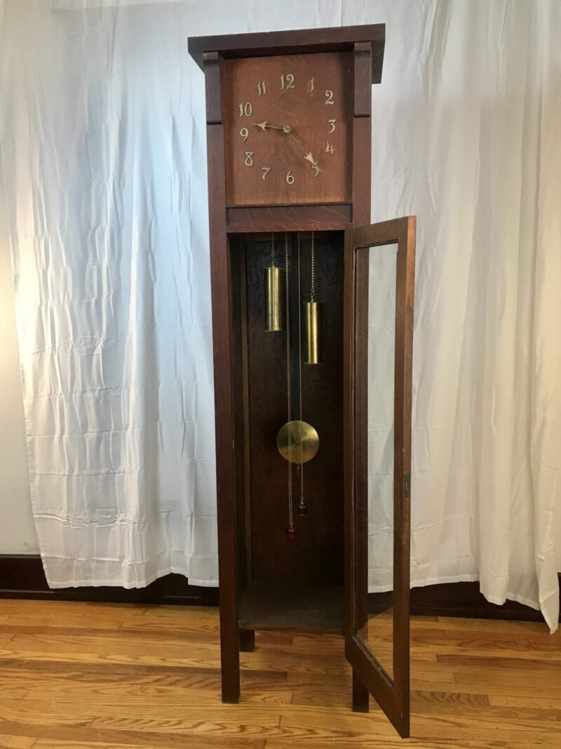 Antique "Colonial"  ARTS and CRAFTS   GRANFATHER CLOCK   W5738 - Image 32