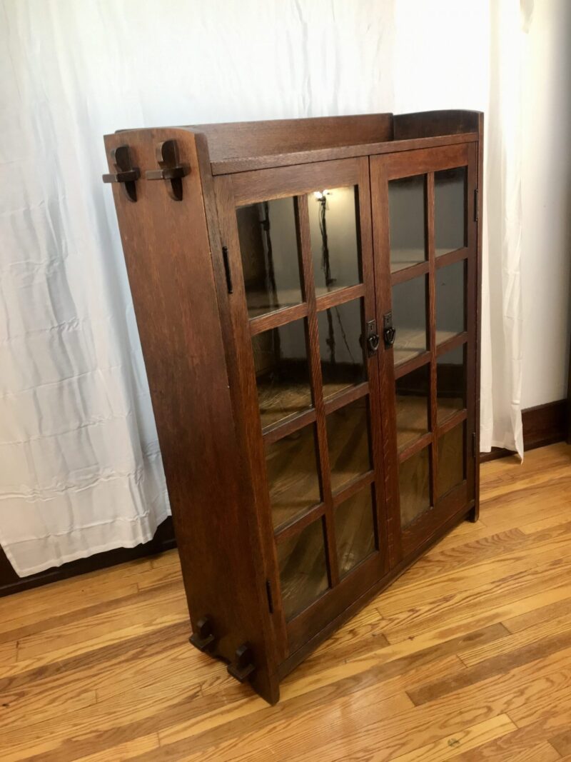 Superb Antique GUSTAV STICKLEY   Two Door Bookcase with keys thru tenon construction   W7465 - Image 28