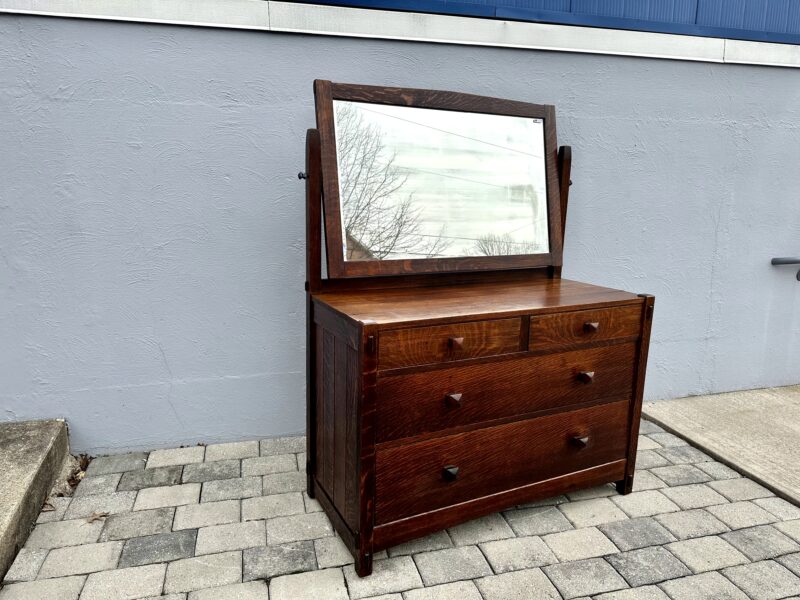 SUPERB Quality Gustav Stickley Dresser with Mirror circa 1901 - Image 3
