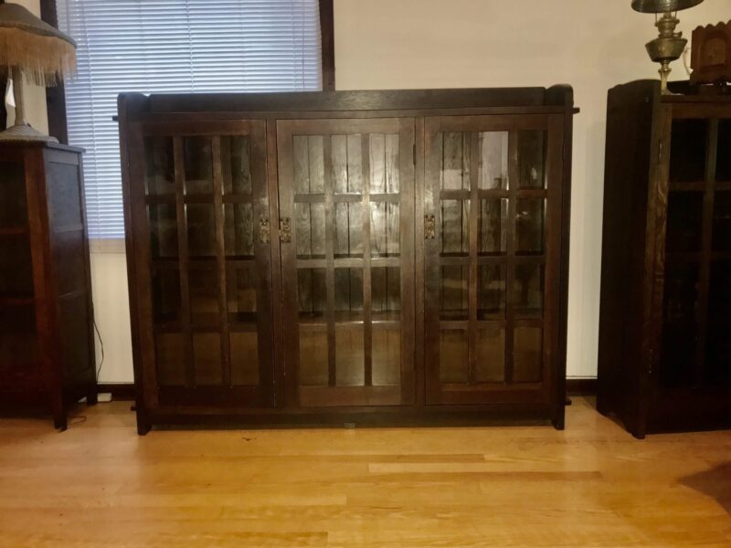Early L&jG Stickley 3 Door Bookcase W7236