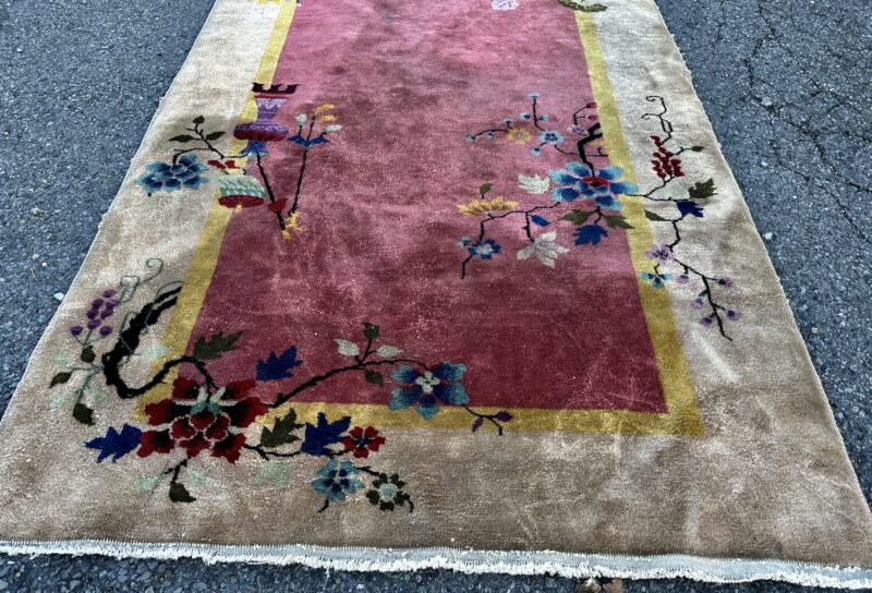 Antique Art Deco Chinese Oriental Rug   APPROX. 4'X7' Good Condition