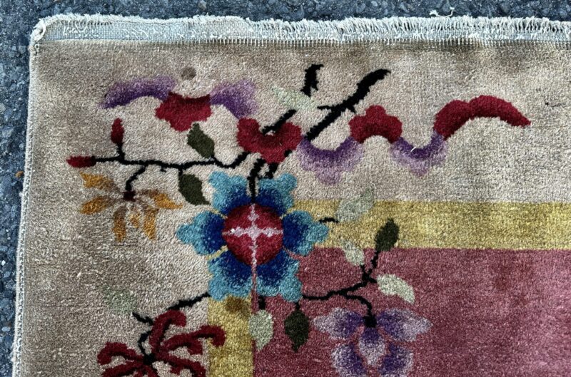 Antique Art Deco Chinese Oriental Rug   APPROX. 4'X7' Good Condition - Image 5