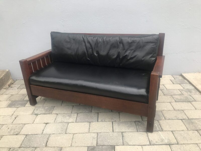 W1696 Superb and VERY Special L&G Stickley Settle with Bent Back Slats - Image 24