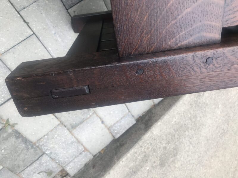 W1696 Superb and VERY Special L&G Stickley Settle with Bent Back Slats - Image 3