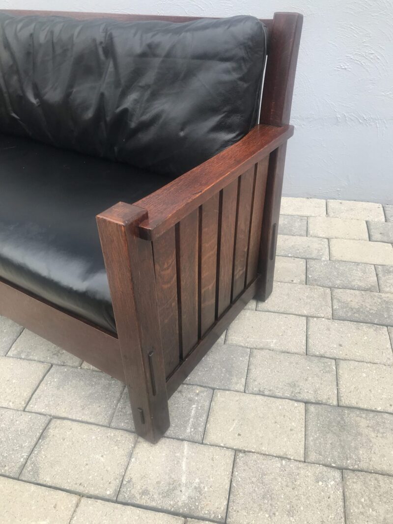 W1696 Superb and VERY Special L&G Stickley Settle with Bent Back Slats - Image 21