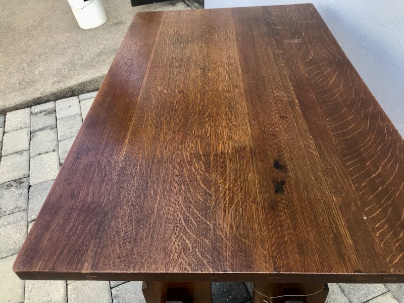SUPERB L&G Stickley Trestle Library Table W3000 - Image 9