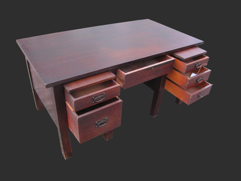 Antique Stickley 8 leg Desk Model 711 Number w3142 - Image 2