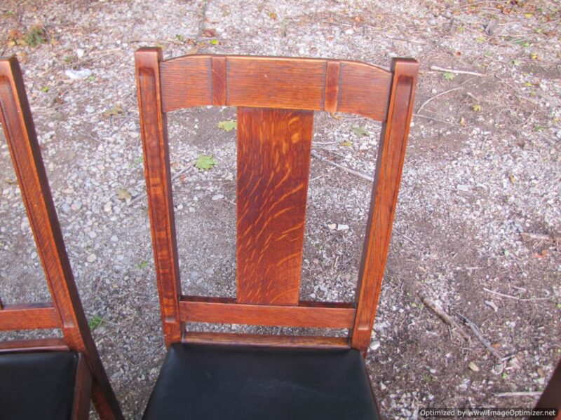 Great Antique set of 6 Limbert Dining Chairs A&C Stickley era W4430 - Image 9