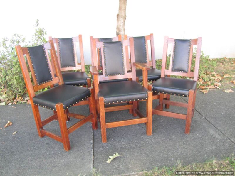 Set of 6 Limbert Dining Chairs w/ Captains Chair W4797