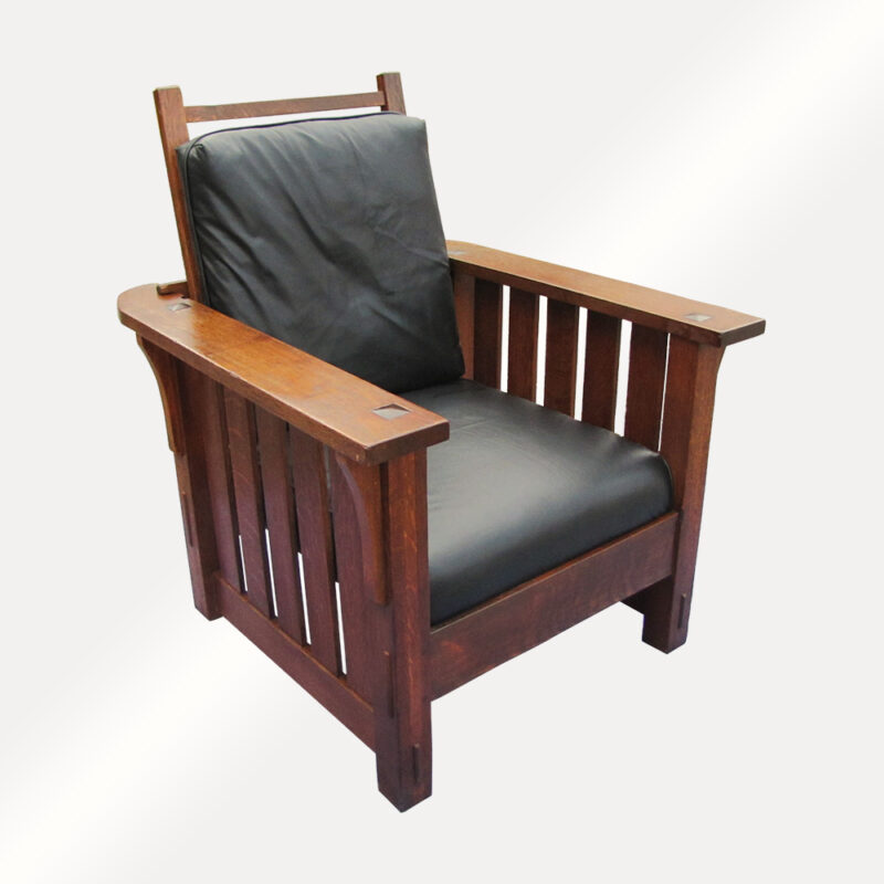 Antique J.M. Young Morris Chair with Slots w5198