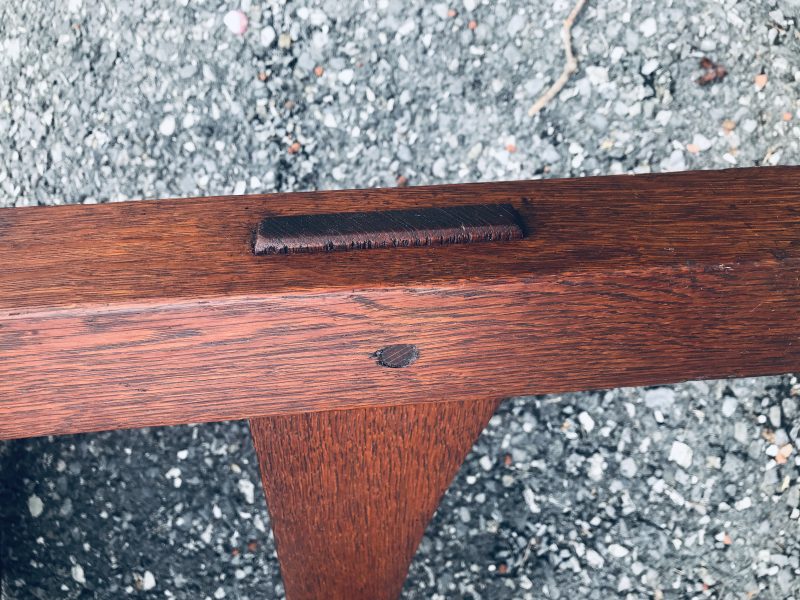 Antique Gustav Stickley Table with Original Leather Top W5310 - Image 10