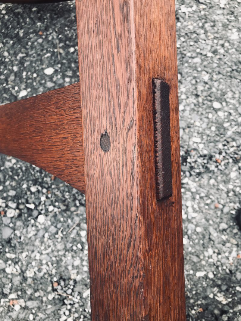 Antique Gustav Stickley Table with Original Leather Top W5310 - Image 8