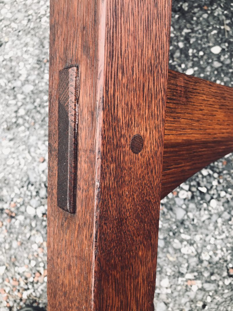 Antique Gustav Stickley Table with Original Leather Top W5310 - Image 7
