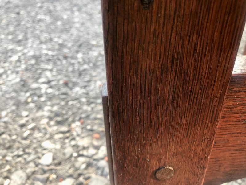 Antique Gustav Stickley Table with Original Leather Top W5310 - Image 3