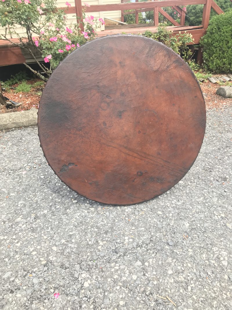 Antique Gustav Stickley Table with Original Leather Top W5310 - Image 12