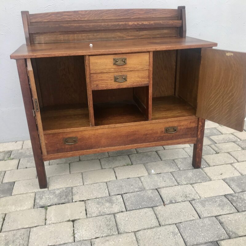 W5899 SUPERB L&G Stickley Sideboard with Hammered Copper Strap - Image 35